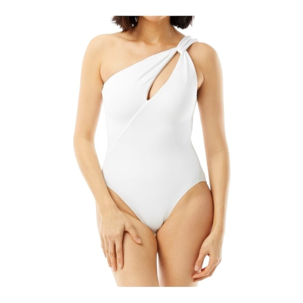 CARMEN MARC VALVO One Shoulder One Piece Twisted Tides - White NWT - Picture 5 of 5